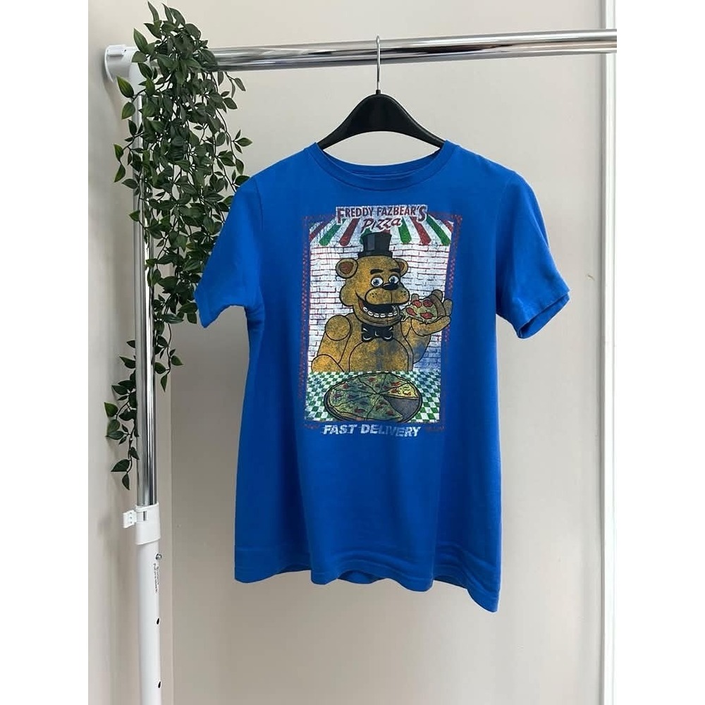Five Nights at Freddy's Freddy Fazbear Blue  T-Shirt Boys L Crew Neck. 0017